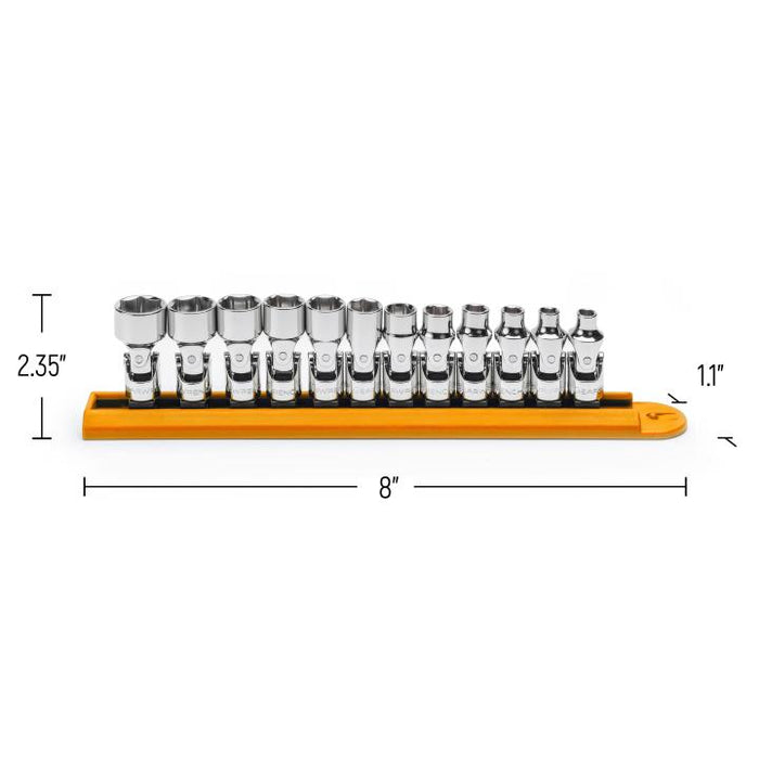 12 Pc. 1/4" Drive 6 Point Metric Flex Socket Set
