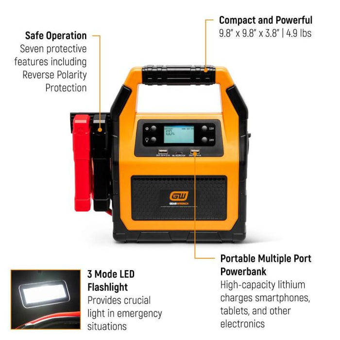 GEARWRENCH GWLBJ30 3000A 12V/24V Lithium Battery Jump Starter and Powerbank