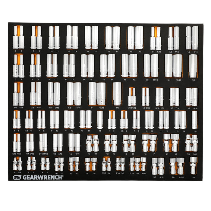 GEARWRENCH MEGAMOD 614-Piece Master Mechanics Hand Tool Set with Modular Foam Trays and Mobile Work Station