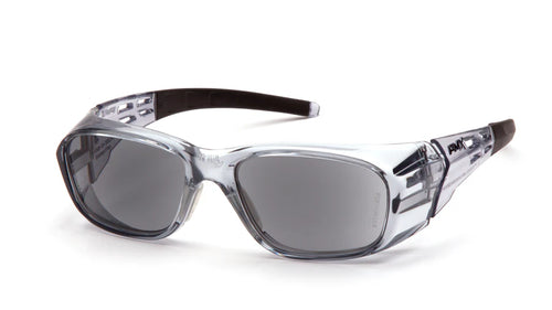 Pyramex Emerge Plus Readers Safety Glass Gray Frame Clear Full Reader 2.5 Diopter Lens-SG9820R25