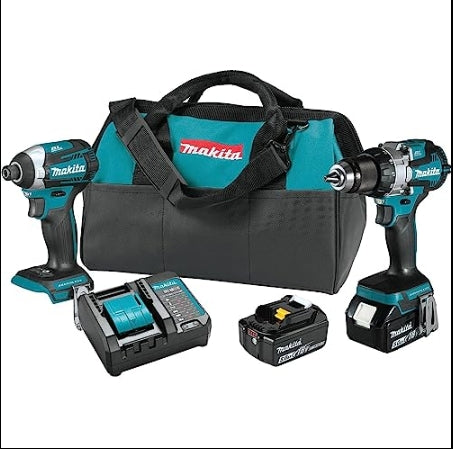 Makita XT296ST 18V LXT Brushless 2 Pc. Combo Kit, XPH16Z, XDT14Z, bag (5.0Ah) & FREE Makita T-90037