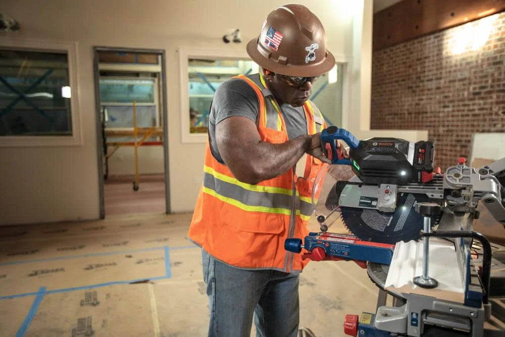 Bosch PROFACTOR 18V Surgeon 12in Dual Bevel Glide Miter Saw Kit