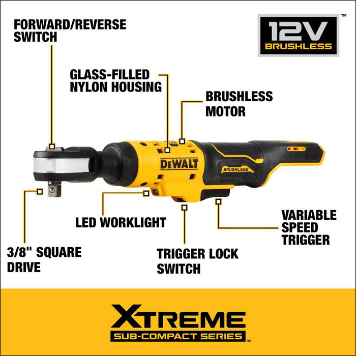 DeWALT DCF503B 12V MAX XTREME 3/8 In. Ratchet (Bare Tool)