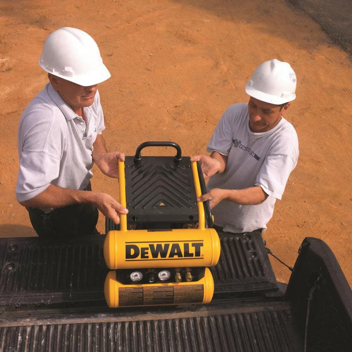 DeWALT (D55154) 1.1 HP Continuous 4 Gal Electric Wheeled Dolly-Style Air Compressor with Panel
