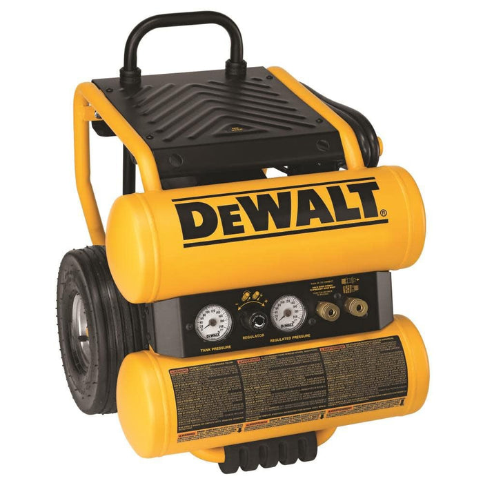 DeWALT (D55154) 1.1 HP Continuous 4 Gal Electric Wheeled Dolly-Style Air Compressor with Panel