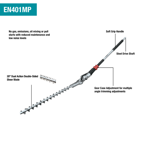 Makita (EN401MP) 20" Articulating Hedge Trimmer Couple Shaft Attachment