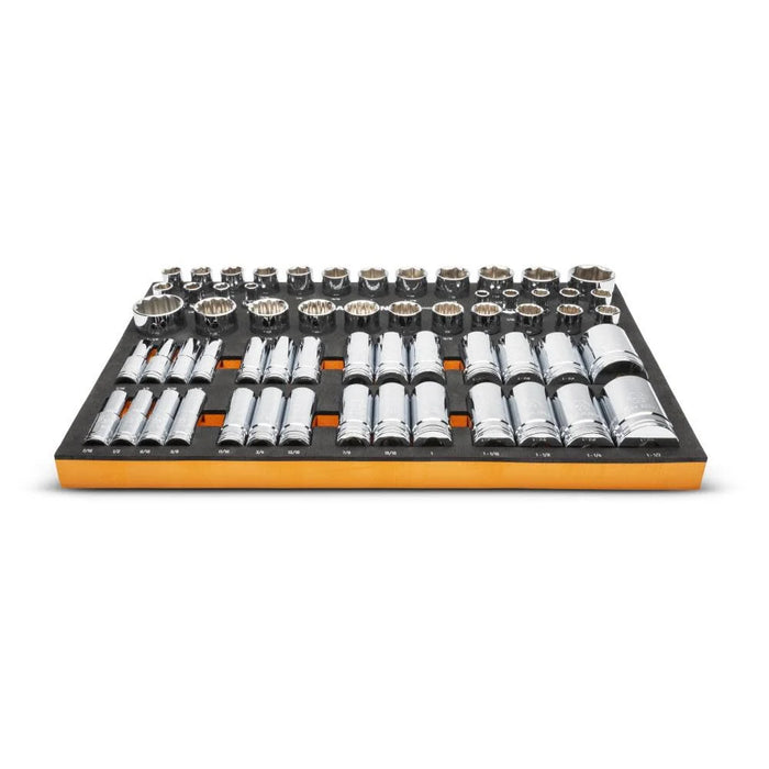 GEARWRENCH 60 Piece 1/2� Drive Master SAE Socket Set in Foam Storage Tray - GWMSSKT12SAE