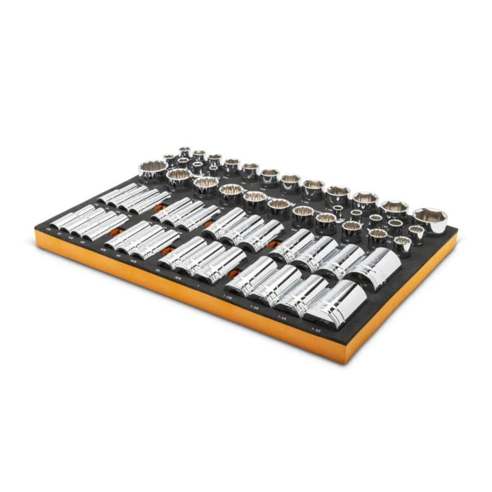 GEARWRENCH 60 Piece 1/2� Drive Master SAE Socket Set in Foam Storage Tray - GWMSSKT12SAE