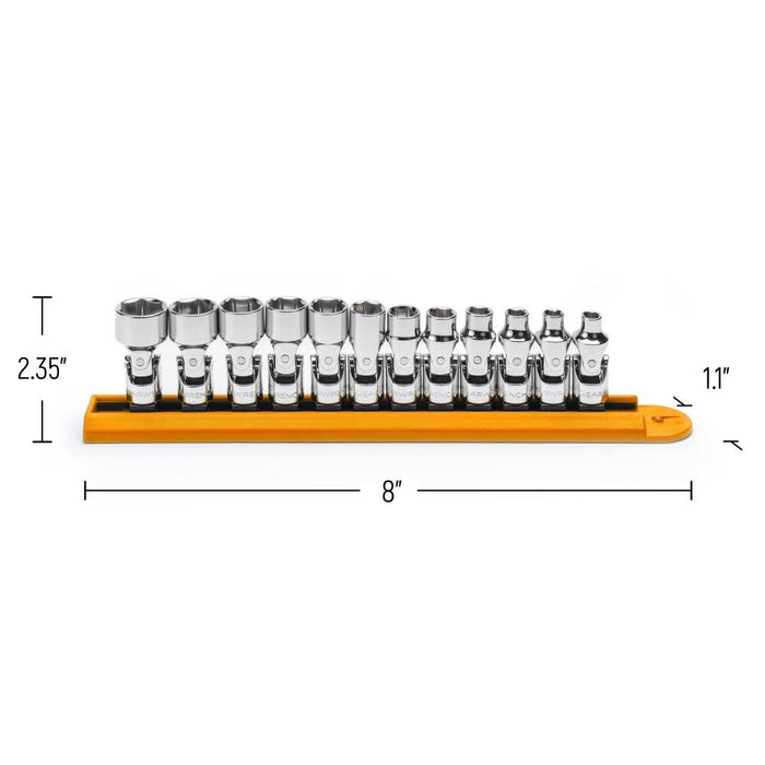 12 Pc. 1/4" Drive 6 Point Metric Flex Socket Set