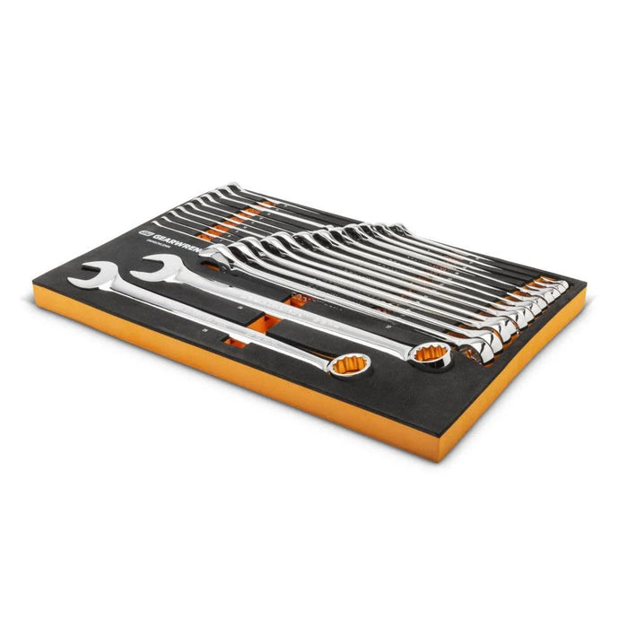 GEARWRENCH 24 Piece 12 Point Long Pattern Combination Metric Wrench Set in Foam Storage Tray - GWMSCWL12MM