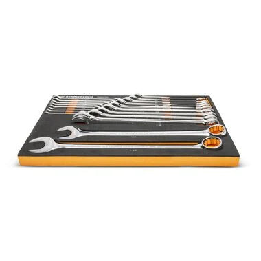 GEARWRENCH 19 Piece 12 Pt Long Pattern Combination SAE Wrench Set in Foam Storage Tray - GWMSCWL12SAE