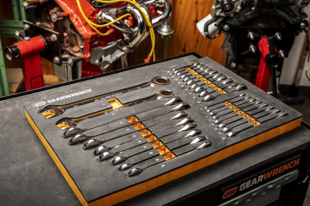 GEARWRENCH Metric Ratcheting Wrench Set 28pc 86527