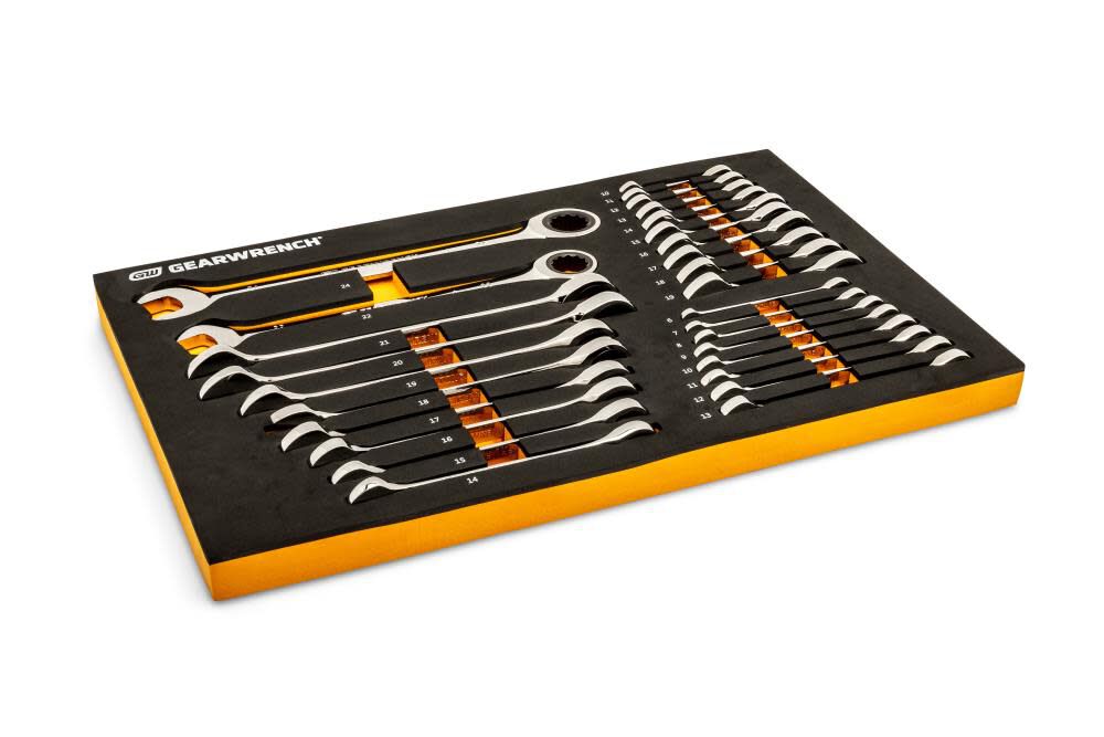 GEARWRENCH Metric Ratcheting Wrench Set 28pc 86527