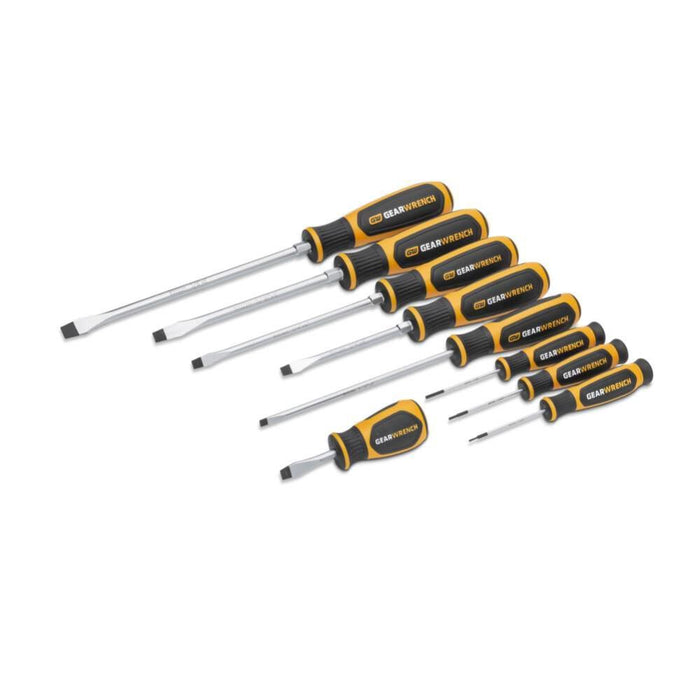 GEARWRENCH (GWMSSCRSL) 9 Piece Slotted Dual Material Screwdriver Set in Foam Storage Tray