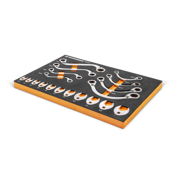 GEARWRENCH 19 Piece Specialty Ratcheting SAE Wrench Set in Foam Storage Tray - GWMSSRWSAE