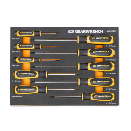 GEARWRENCH 10 Piece Torx Dual Material Screwdriver Set in Foam Storage Tray - GWMSSCRTX