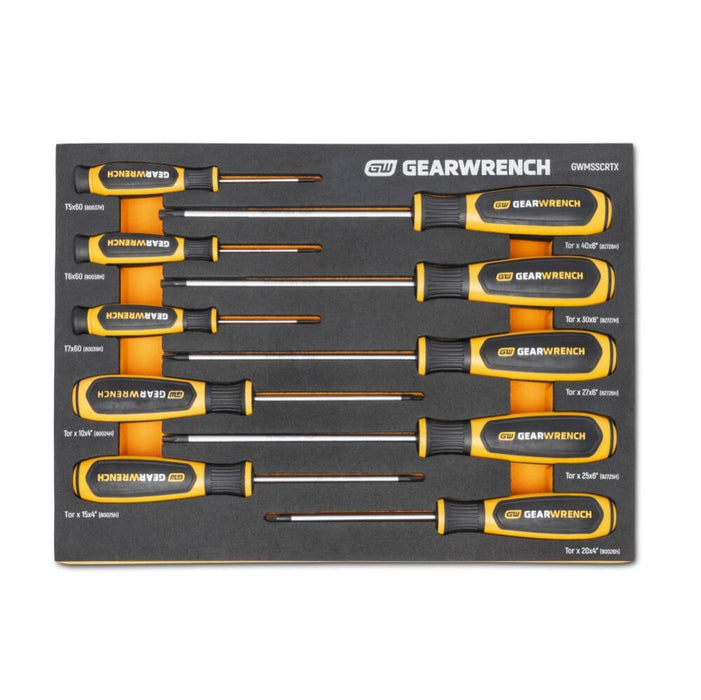 GEARWRENCH 10 Piece Torx Dual Material Screwdriver Set in Foam Storage Tray - GWMSSCRTX