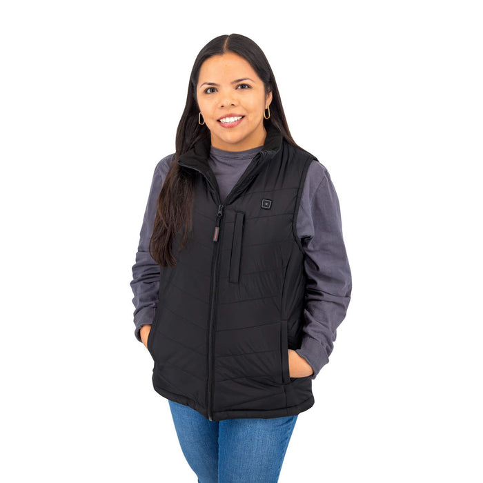 [USED] Radians RHG-V201B-M Women's Heated Puffer Vest Kit with Battery, Black, Medium