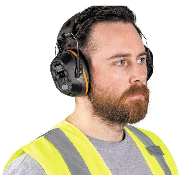Klein Tools AESEM1S Smart Sense Electronic Hearing Protection Safety Earmuff with Bluetooth & Situational Awareness, NRR 23dB, 25hr Runtime