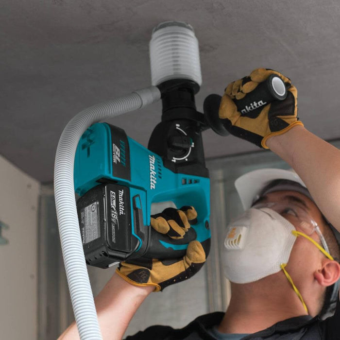 Makita XRH01T 18V LXT Brushless 1" SDS-PLUS Rotary Hammer Kit, var. spd., rev., case (5.0Ah) & FREE Makita T-90037