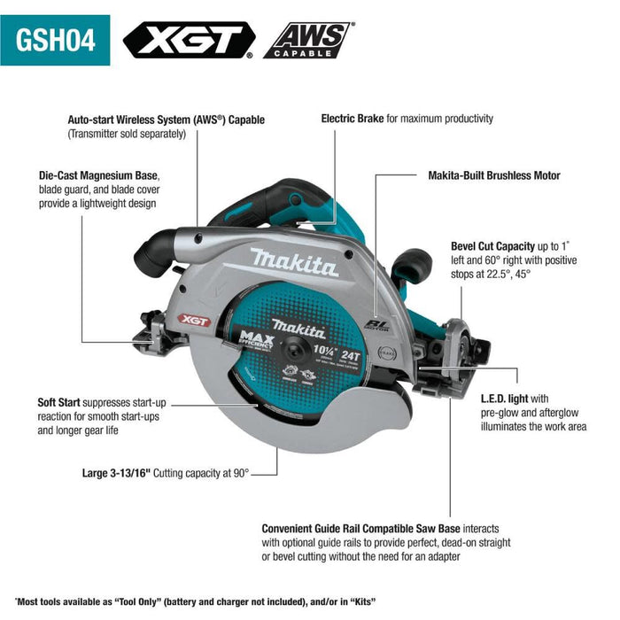Makita (GSH04Z) 40V Max XGT️ 10-1/4in Circular Saw Guide Rail Compatible Base (Bare Tool)