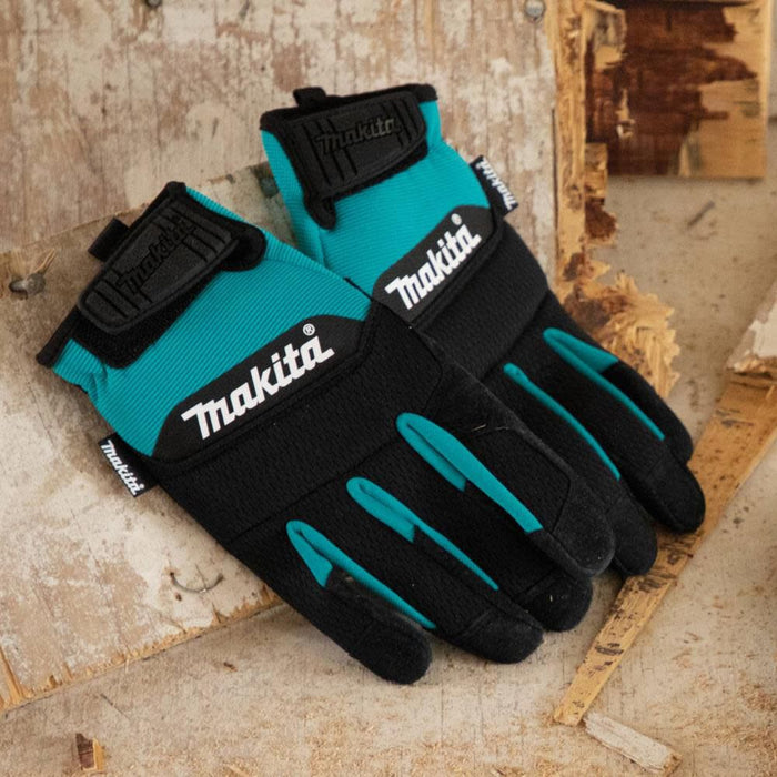 Makita 100% Genuine Leather-Palm Performance Gloves (Size Large)