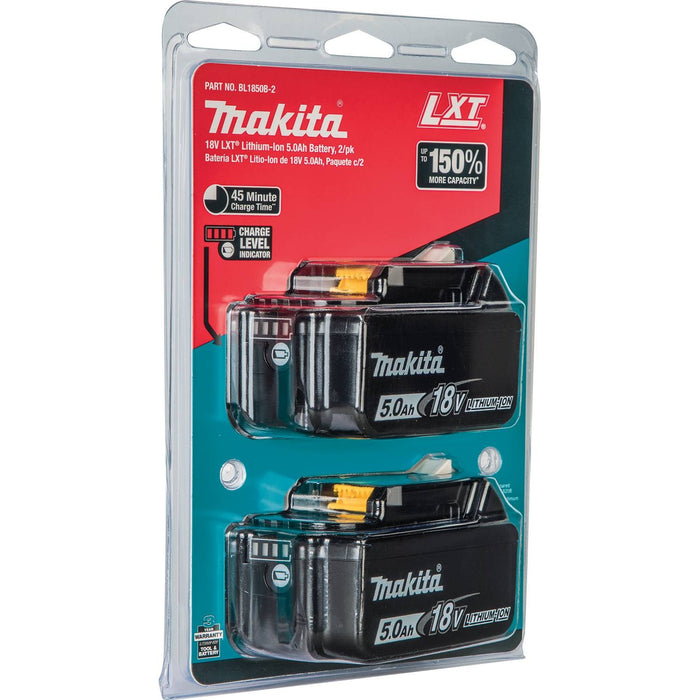 Makita (BL1850B-2) 18V LXT 5.0 Ah Lithium-Ion Battery 2-Pack