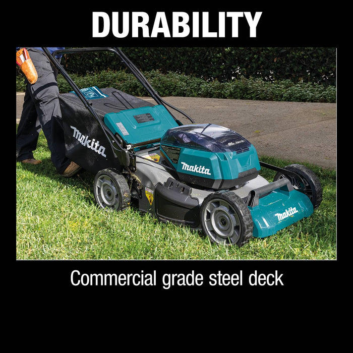 Makita (XML07PT1) 18V LXT Brushless 21" Commercial Lawn Mower Kit, 4 battery, dual port charger (5.0Ah)
