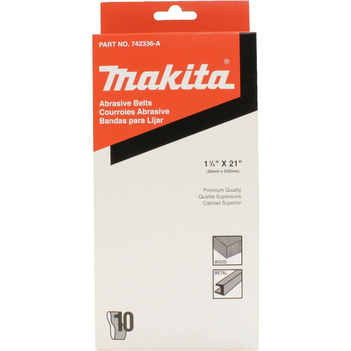 1-1/8 in. x 21 in. 180-Grit Abrasive Belt (10-Pack)