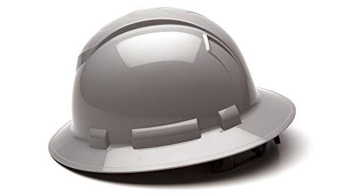 Pyramex Ridgeline Full Brim Hard Hat, 4-Point Ratchet Suspension