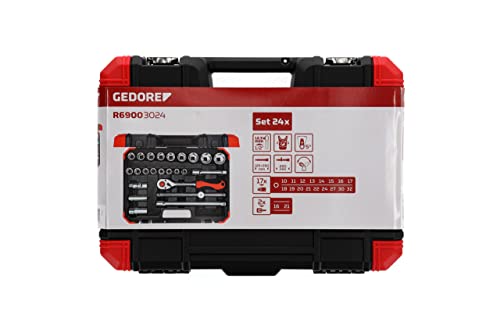 Gedore Red Socket Spanner set size4-13mm 16pcs (R49003016)