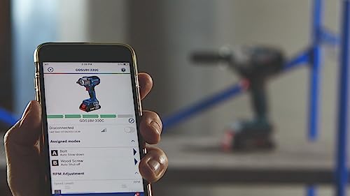 BOSCH 18V Brushless Connected-Ready 1/2 In. Mid-Torque Impact Wrench Kit with Friction Ring and Thru-Hole and (2) CORE18V 4 Ah Batteries