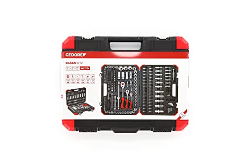 Gedore R45603172 172 Socket Set, 172 Pieces in Case, 1/2-inch 3/8" and 1/4" Sockets and Bits