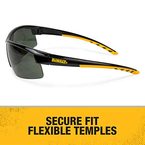 DEWALT DPG99 HDP Polarized Safety Glasses ANSI Z87.1+ Rated Protective Eyewear with Rubber Temples, Adjustable Nosepiece, Neck Cord & Carry Bag