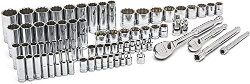 GEARWRENCH 76 Pc. 1/4" & 3/8" Drive 12 Pt. Standard & Deep Mechanics Tool Set, SAE/Metric - 80948