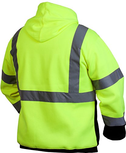 Pyramex Hi-Vis Lime SAFETY Pullover Sweatshirt with Black Bottom (Adult Large)