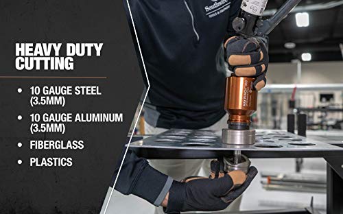 Southwire MP-XD Max Punch, Knockout Tool Used with Cordless Drill, Virtually Universal, Heavy Duty Cutting, Quick Accurate Knockouts