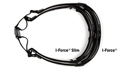 Pyramex I-Force Safety Glasses Black Frame w/Clear Anti-Fog Lens