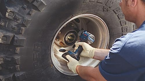 BOSCH 18V Brushless Connected-Ready 1/2 In. Mid-Torque Impact Wrench Kit with Friction Ring and Thru-Hole and (2) CORE18V 4 Ah Batteries