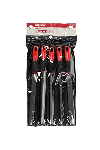 GEDORE RED File set tri.+sq.+flat+rnd+half-rnd 5pcs