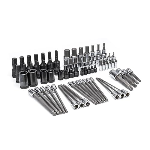 GEARWRENCH 74 Piece 1/4�, 3/8�, 1/2� Drive Metric Bit Socket Set in Foam Storage Tray - GWMSBSKCBMM