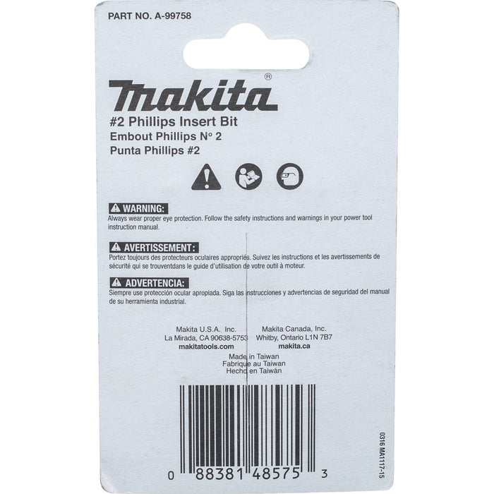 Makita (A-99758) Impact X #2 Phillips 1″ Insert Bit (25-Pack)
