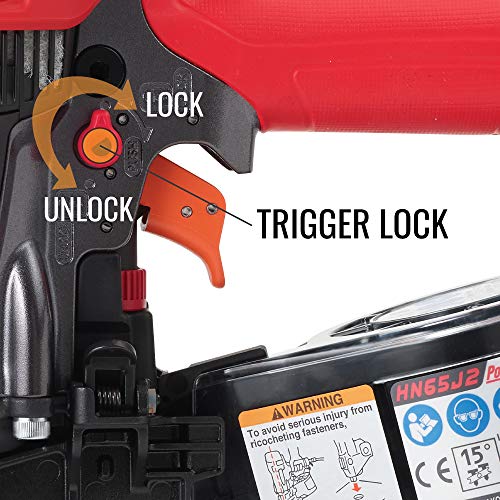 MAX USA (HN65J2) PowerLite High Pressure Coil Metal Connector Nailer up to 2-1/2 In.
