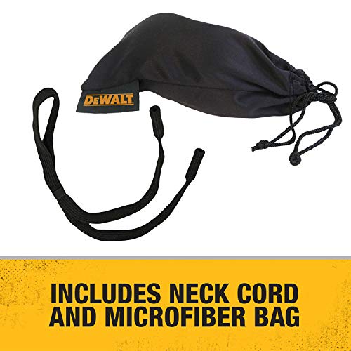 DEWALT DPG99 HDP Polarized Safety Glasses ANSI Z87.1+ Rated Protective Eyewear with Rubber Temples, Adjustable Nosepiece, Neck Cord & Carry Bag