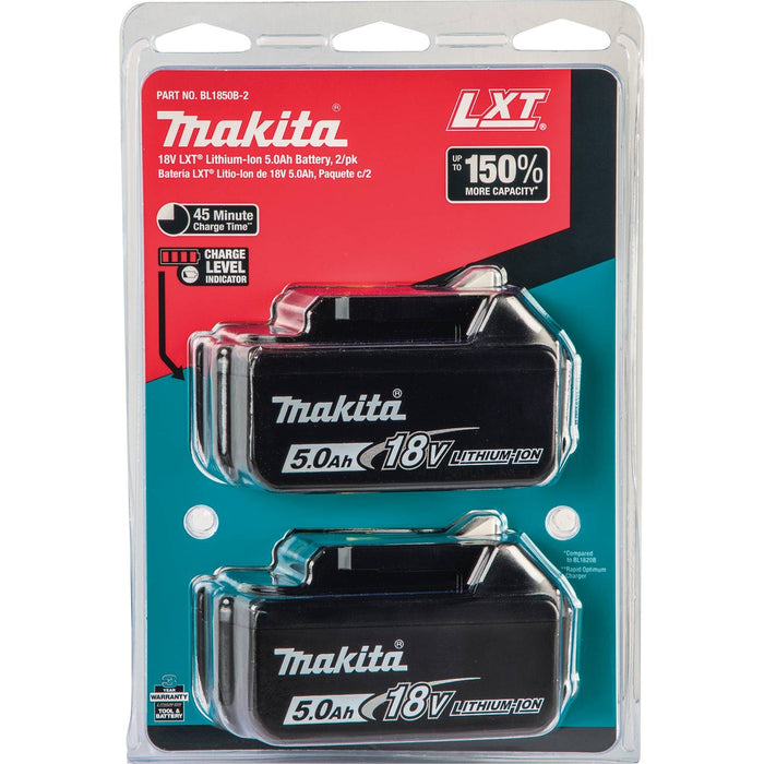 Makita (BL1850B-2) 18V LXT 5.0 Ah Lithium-Ion Battery 2-Pack