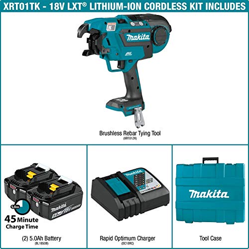 Makita (XRT01TK) 18V LXT Lithium-Ion Brushless Cordless Rebar Tying Tool Kit (5.0Ah)