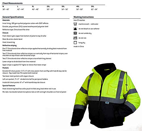 Pyramex Bomber Jacket with Quilted Lining (Hi-Vis Green)