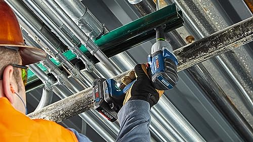 BOSCH 18V Brushless Connected-Ready 1/2 In. Mid-Torque Impact Wrench Kit with Friction Ring and Thru-Hole and (2) CORE18V 4 Ah Batteries