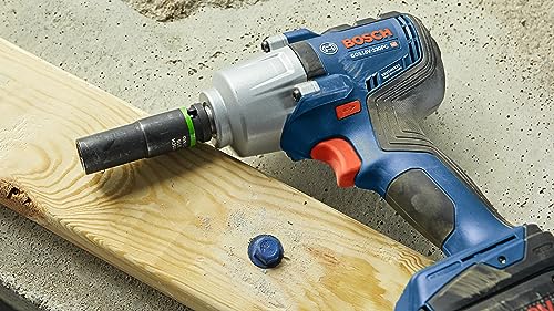 BOSCH 18V Brushless Connected-Ready 1/2 In. Mid-Torque Impact Wrench Kit with Friction Ring and Thru-Hole and (2) CORE18V 4 Ah Batteries