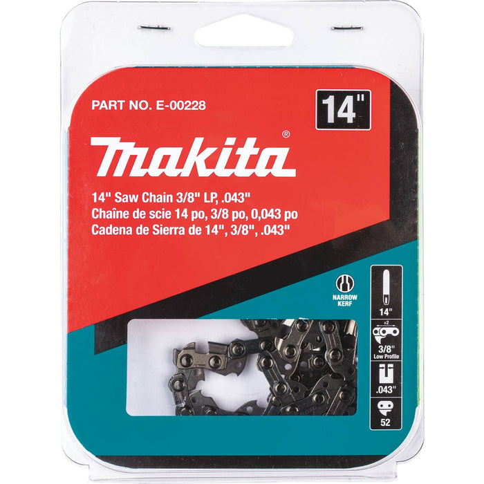 Makita (E-00228) 14in Chainsaw Chain, 3/8in Low Profile Pitch, .043in Gauge